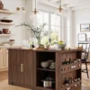 Wine Bar Cabinet, Mid Century Modern Sideboard, Wood Texture, 31.5", Dining Room, Living Room, Kitchen
