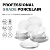 24-Piece Ceramic Porcelain Tableware Dinner Set Cereal Bowls Soup Dessert Plate Dinnerware Serive for 6 Person