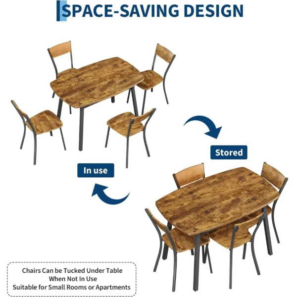 S7d9967c07d424c25a853fefbf938d170O-1.webp Dining Table Set For 4, 43 Inch Kitchen Table And 4 Chairs With Storage Shelf, 5 Piece