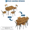 S7d9967c07d424c25a853fefbf938d170O.webp Dining Table Set For 4, 43 Inch Kitchen Table And 4 Chairs With Storage Shelf, 5 Piece