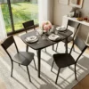 S8d5e779cb1664562b9750fc133d3e8c0U.webp Dining Table Set For 4, 43 Inch Kitchen Table And 4 Chairs With Storage Shelf, 5 Piece