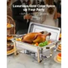 8 Qt 2 4 Pack Chafing Dish Buffet Set Stainless Steel Chafer with 4 Full Size Pans Rectangle Catering Warmer Server