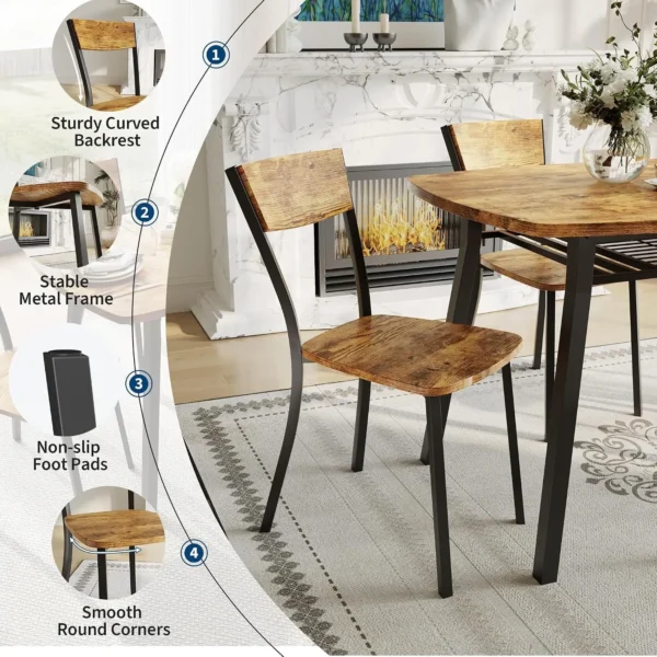 S97bbf833cbed4030bed0964863656f81L.webp Dining Table Set For 4, 43 Inch Kitchen Table And 4 Chairs With Storage Shelf, 5 Piece