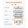 8 Qt 2 4 Pack Chafing Dish Buffet Set Stainless Steel Chafer with 4 Full Size Pans Rectangle Catering Warmer Server