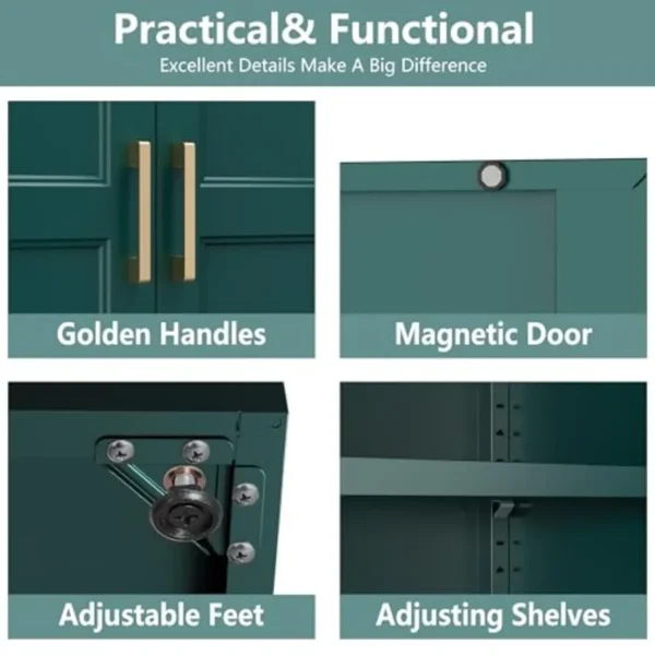 Metal Kitchen Pantry Storage Cabinet with Doors and Shelves, 71"