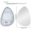 Bathroom Mirror LED Wall Mounted Vanity Mirror with 3 Lighting Colors, Touch Sensor, Anti-Fog, Backlit Light, Irregular Pebble Shape
