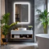 Sb5ddfe33cf5f4d9eaf1631f89dfa4ce0e.webp LED Bathroom Mirror, Frameless Backlit Vanity Mirror, Dimmable 3-Color Light, Anti-Fog, Touch Sensor