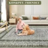 Sc3b781dd93d14edaa60fe2ef9c7c0b41l.webp Modern Bordered Runner Rug Soft Non Slip Runner Washable Floor Carpet