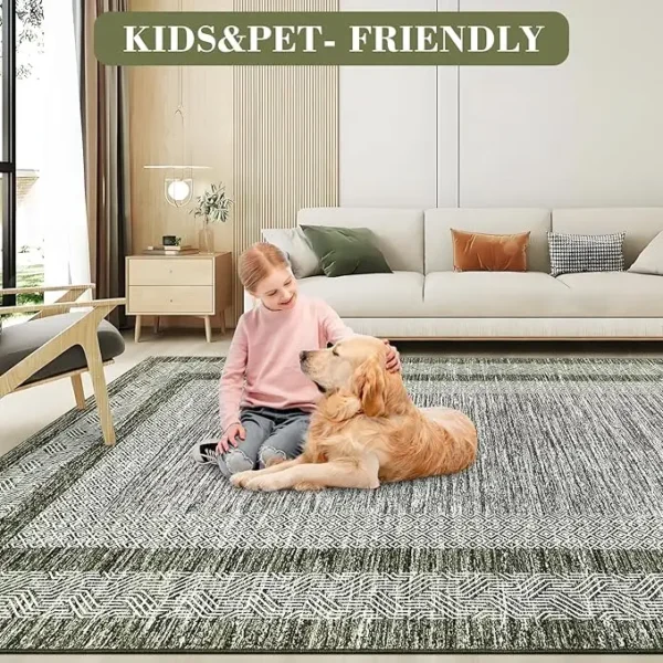 Sc3b781dd93d14edaa60fe2ef9c7c0b41l.webp Modern Bordered Runner Rug Soft Non Slip Runner Washable Floor Carpet