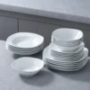24-Piece Ceramic Porcelain Tableware Dinner Set Cereal Bowls Soup Dessert Plate Dinnerware Serive for 6 Person