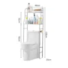 3-Tier Over the Toilet Storage, Metal Bathroom Shelve, Over Toilet Bathroom Organizer, Space Saver Bathrooms Shelve for Restroom Laundry Balcony