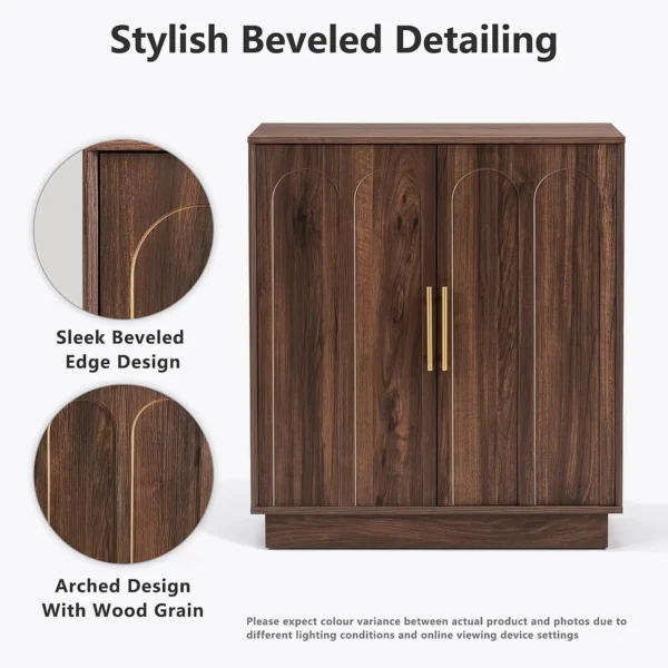 Wine Bar Cabinet, Mid Century Modern Sideboard, Wood Texture, 31.5", Dining Room, Living Room, Kitchen