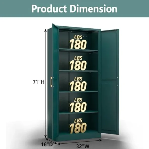 Metal Kitchen Pantry Storage Cabinet with Doors and Shelves, 71"