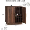 Wine Bar Cabinet, Mid Century Modern Sideboard, Wood Texture, 31.5", Dining Room, Living Room, Kitchen