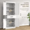 Tall Kitchen Pantry Storage Cabinet with Barn Doors and Drawer, 72"