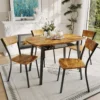 Sde455ca4525b475cb54b78668608578e9.webp Dining Table Set For 4, 43 Inch Kitchen Table And 4 Chairs With Storage Shelf, 5 Piece
