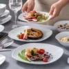 24-Piece Ceramic Porcelain Tableware Dinner Set Cereal Bowls Soup Dessert Plate Dinnerware Serive for 6 Person