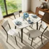 Se016fa5b30aa45529818786357bb4e545.webp Dining Table Set For 4, 43 Inch Kitchen Table And 4 Chairs With Storage Shelf, 5 Piece