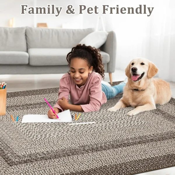Se8e4660aa8ea4ca288ae5f5b5e201da7q-1.webp Garvee 8X10FT Boho Braided Carpets for Living Room Rugs Home Decor Non Shedding Carpet Moroccan