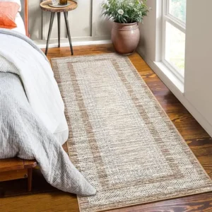 Sed6eb7da21a64802b2f0550f6905450fu.webp Modern Bordered Runner Rug Soft Non Slip Runner Washable Floor Carpet