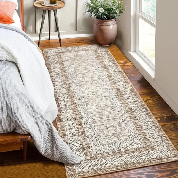 Sed6eb7da21a64802b2f0550f6905450fu.webp Modern Bordered Runner Rug Soft Non Slip Runner Washable Floor Carpet