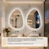 Bathroom Mirror LED Wall Mounted Vanity Mirror with 3 Lighting Colors, Touch Sensor, Anti-Fog, Backlit Light, Irregular Pebble Shape
