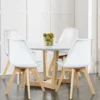 Leather Dining Chairs Set of 4 Wooden Legs Lounge Chair for Home Kitchen Comfortable Sponge Cushion Living Room Chair
