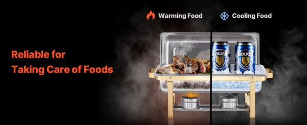 8 Qt 2 4 Pack Chafing Dish Buffet Set Stainless Steel Chafer with 4 Full Size Pans Rectangle Catering Warmer Server