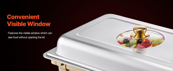 8 Qt 2 4 Pack Chafing Dish Buffet Set Stainless Steel Chafer with 4 Full Size Pans Rectangle Catering Warmer Server