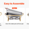8 Qt 2 4 Pack Chafing Dish Buffet Set Stainless Steel Chafer with 4 Full Size Pans Rectangle Catering Warmer Server
