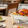 8 Qt 2 4 Pack Chafing Dish Buffet Set Stainless Steel Chafer with 4 Full Size Pans Rectangle Catering Warmer Server