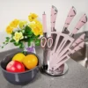 S1dd8542dd1824fbaa9e89fabe4de1a33u.webp 9PCS Kitchen Knife Set Stainless Steel Hollow Handle Sharp Meat Cutting Cooking Knife Scissors Bread Knife Fruit Peeler