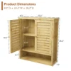 23.3in Wide Bamboo kitchen Wall Cabinet – Wall-Mounted Medicine Cabinet with Storage
