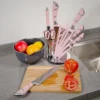 S2bb1d3c2b8c8406ca72ba0a623eb303e8.webp 9PCS Kitchen Knife Set Stainless Steel Hollow Handle Sharp Meat Cutting Cooking Knife Scissors Bread Knife Fruit Peeler