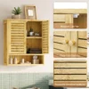 23.3in Wide Bamboo kitchen Wall Cabinet – Wall-Mounted Medicine Cabinet with Storage